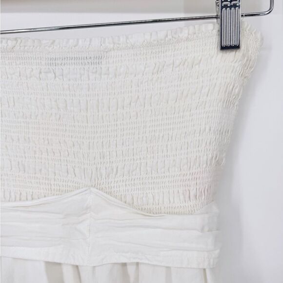 Thakoon Collective Eyelet Tie Waist Dress White Strapless Cotton Sz 0 - Picture 10 of 13